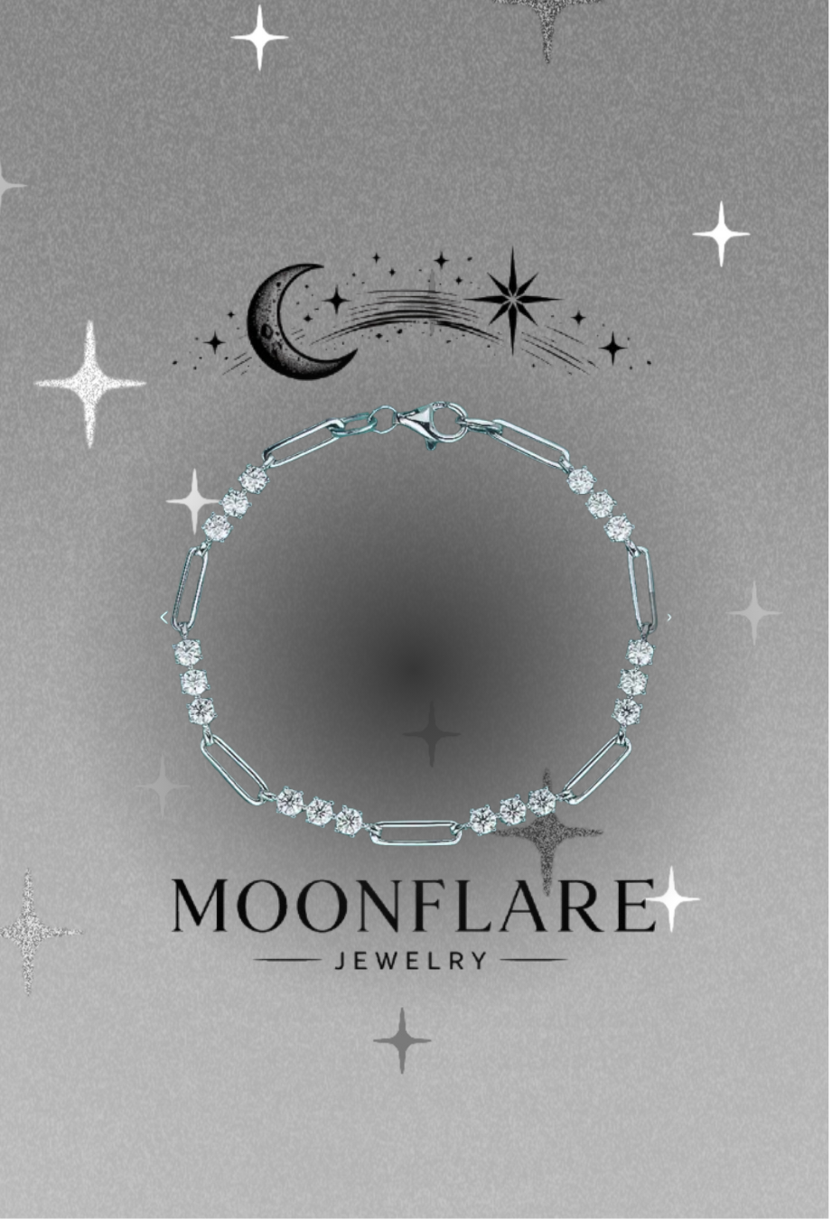 Round 3mm Moonflare Tennis Bracelet - 008