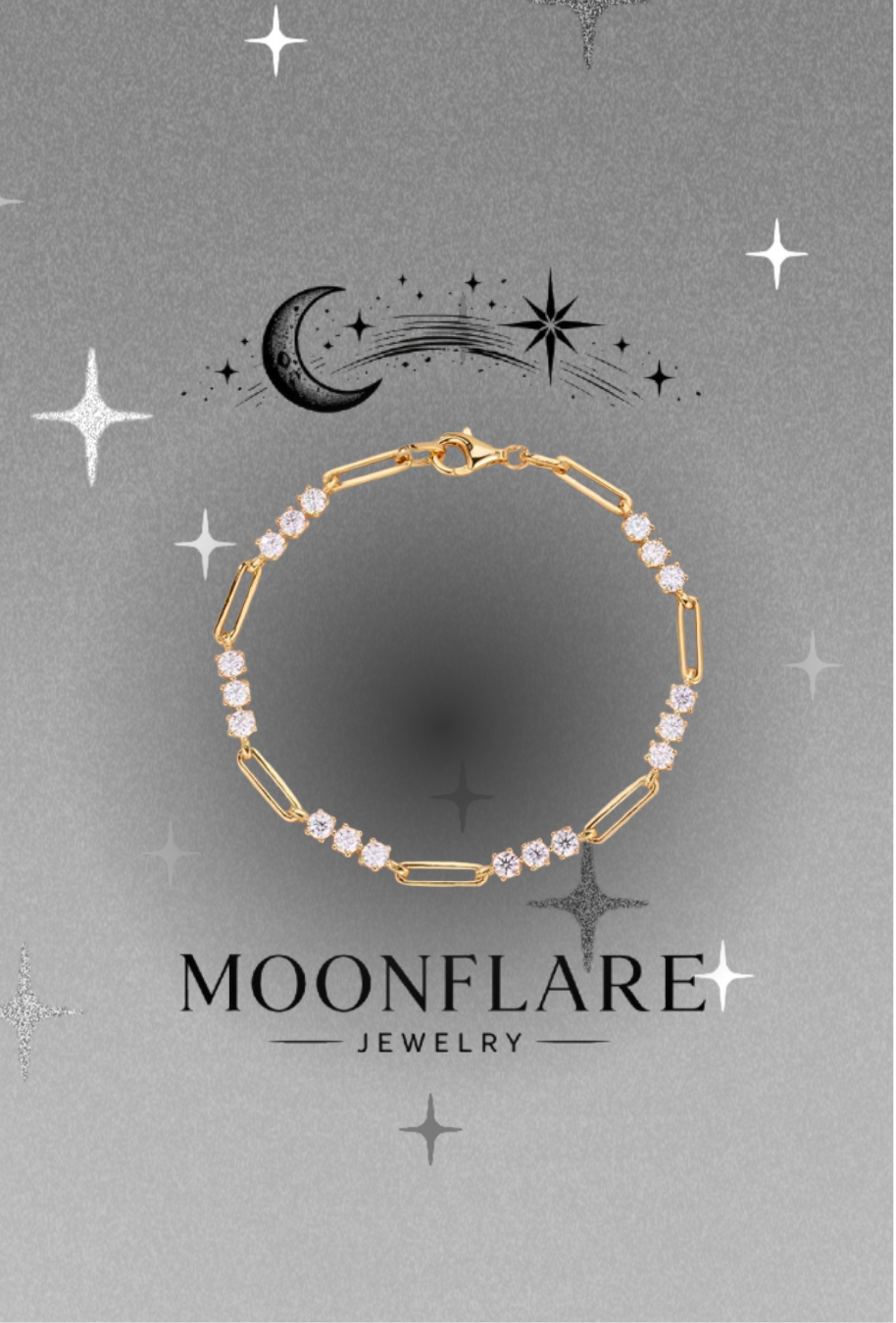 Round 3mm Moonflare Tennis Bracelet - 008