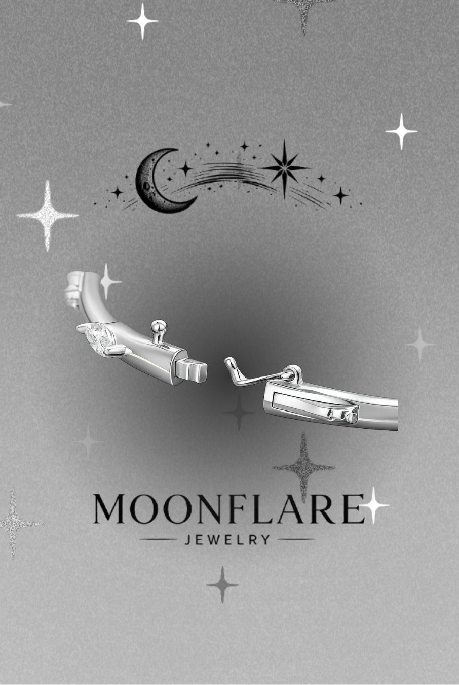 Marquise 3x6mm Moonflare 5-Stone Bangle - 009