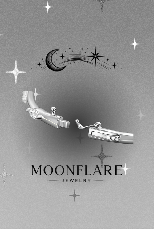 Marquise 3x6mm Moonflare 5-Stone Bangle - 009