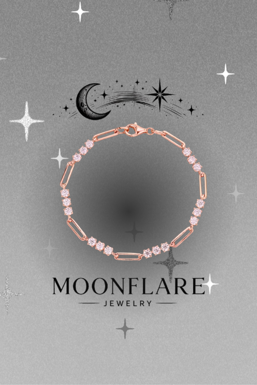 Round 3mm Moonflare Tennis Bracelet - 008