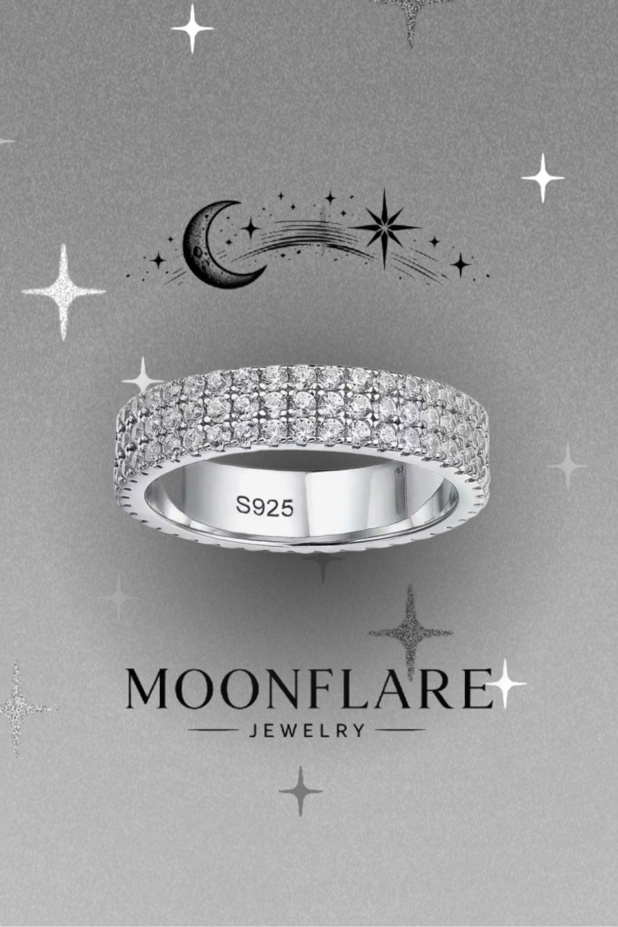 Round 3mm Moonflare Eternity Band - 003