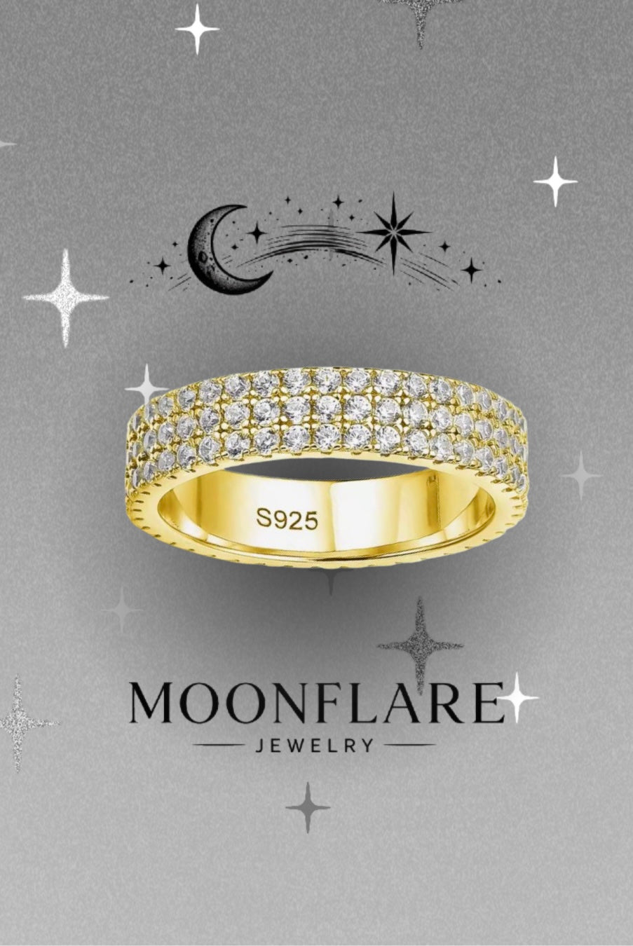 Round 3mm Moonflare Eternity Band - 003