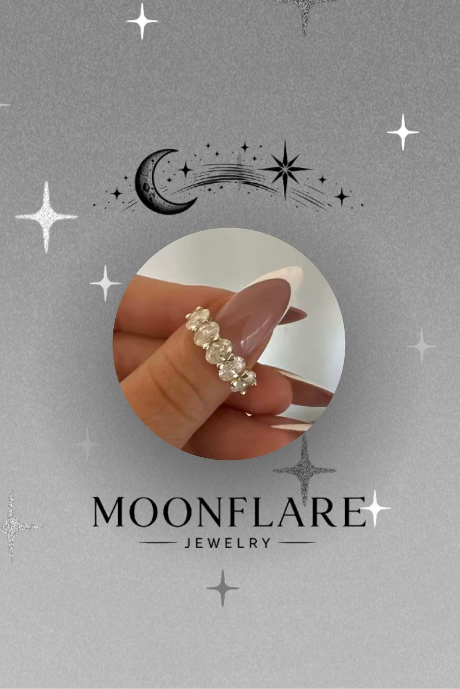 The Oval 5 Stone Moonlight Eternity Band - 006