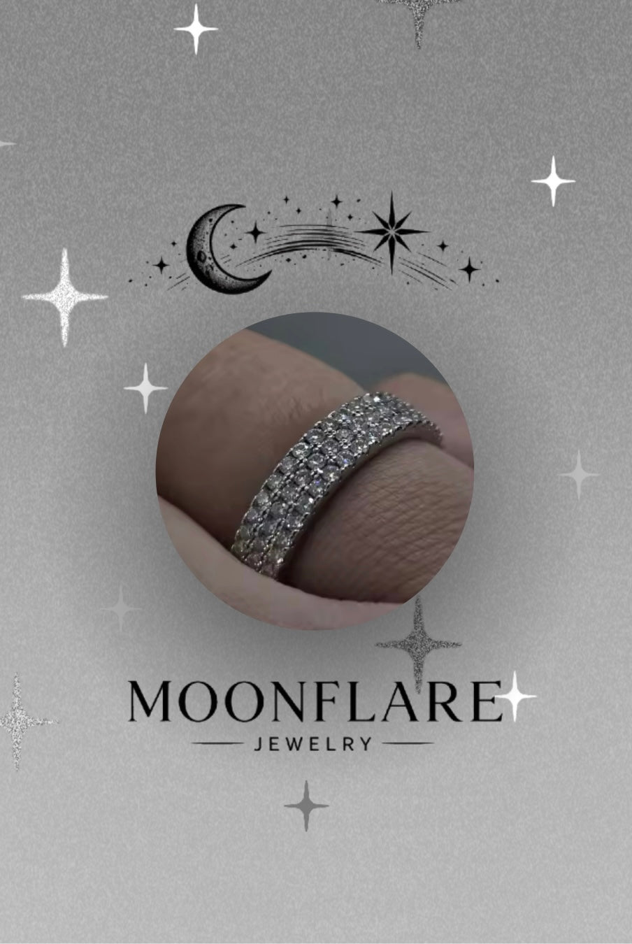 Round 3mm Moonflare Eternity Band - 003