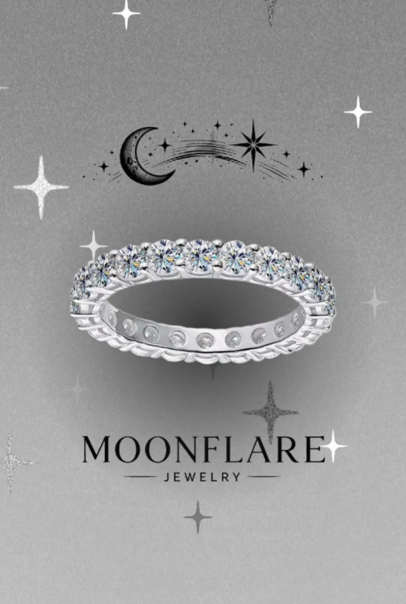 Round 3mm Moonflare Eternity Band - 002