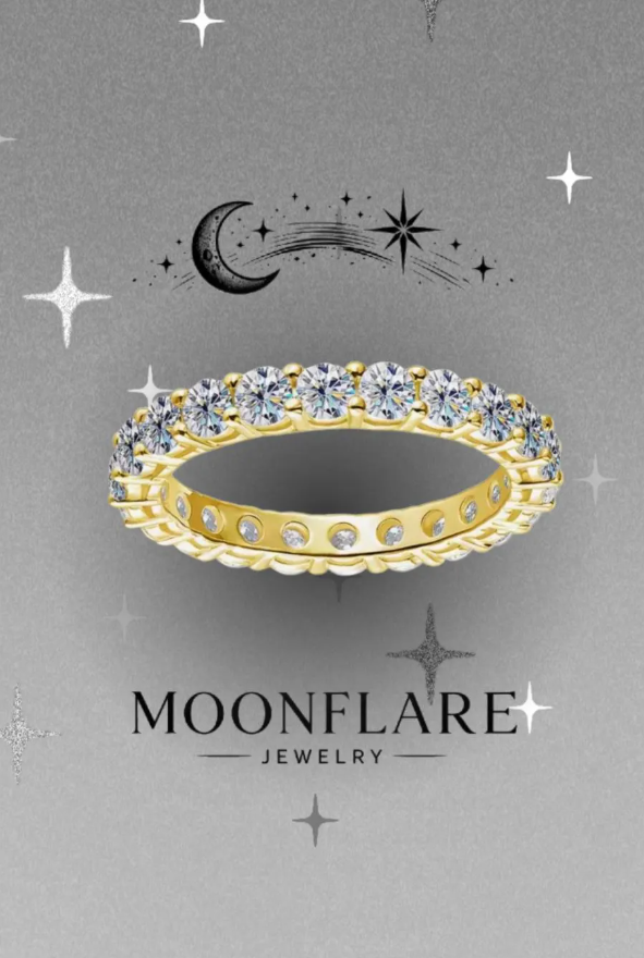 Round 3mm Moonflare Eternity Band - 002
