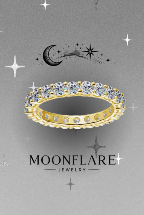 Round 3mm Moonflare Eternity Band - 002