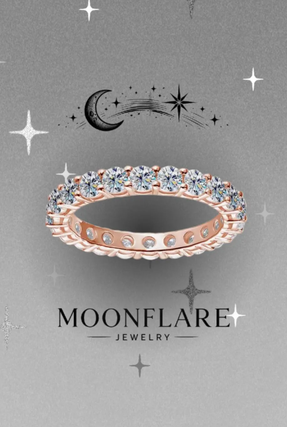 Round 3mm Moonflare Eternity Band - 002