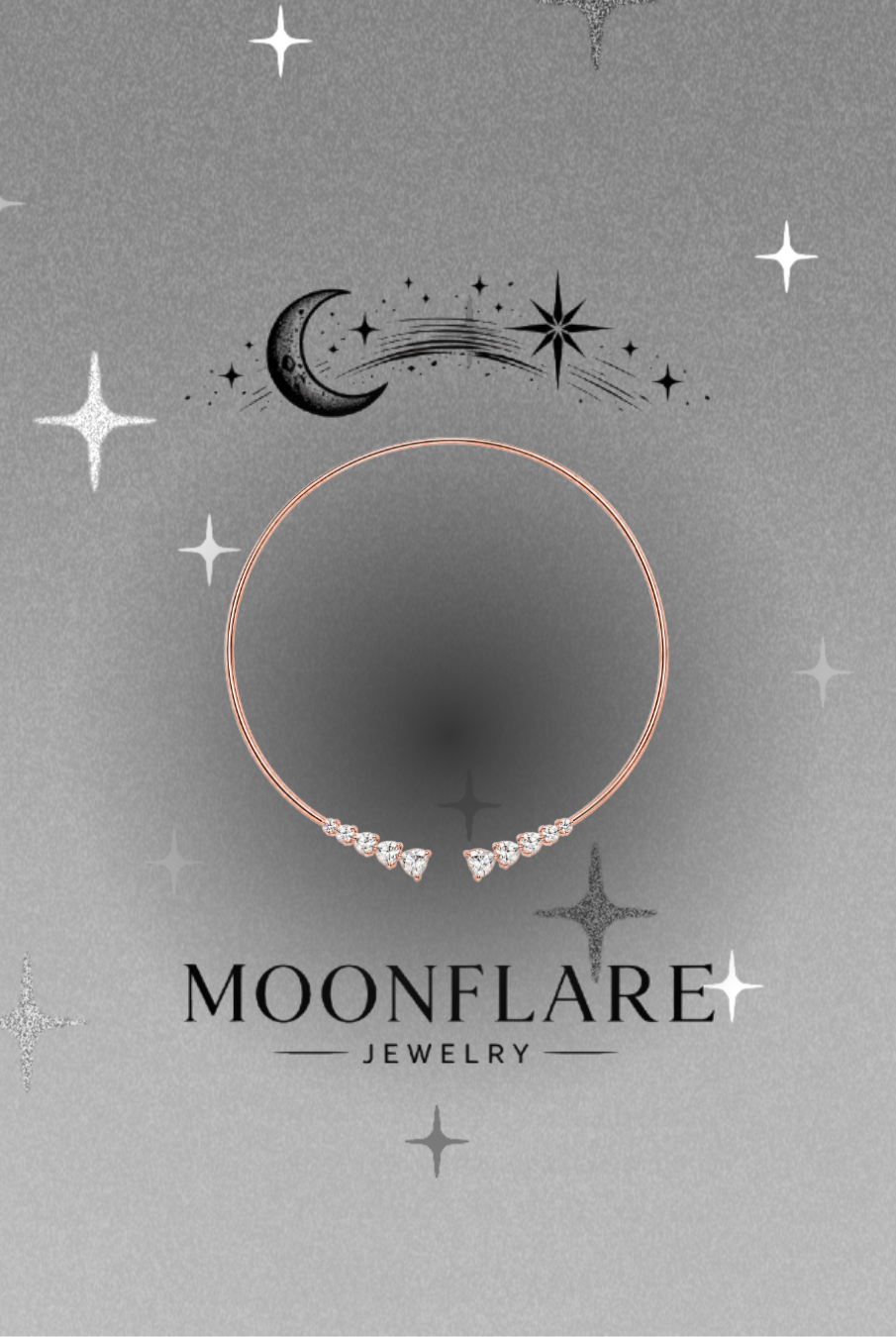 Round 3.8ct Moonflare Open Collar Choker - 031