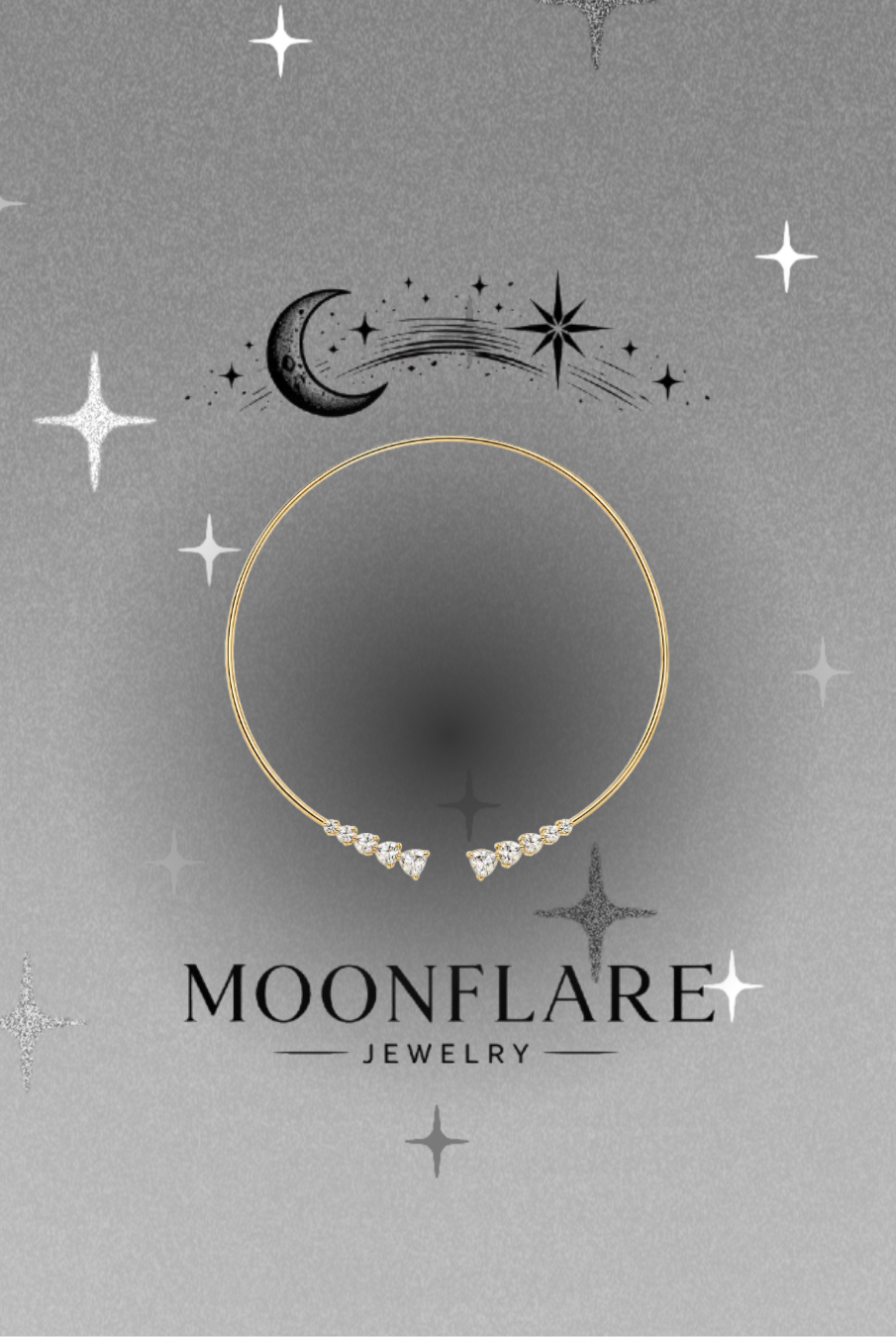 Round 3.8ct Moonflare Open Collar Choker - 031