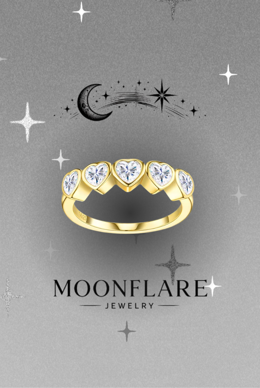 Heart 4x4mm Moonflare Eternity Band - 013