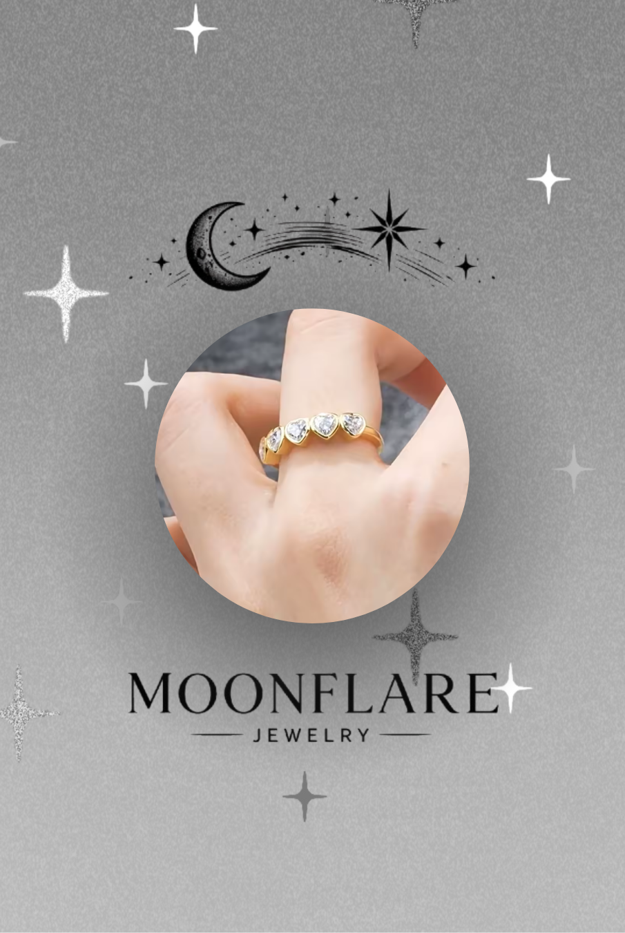 Heart 4x4mm Moonflare Eternity Band - 013