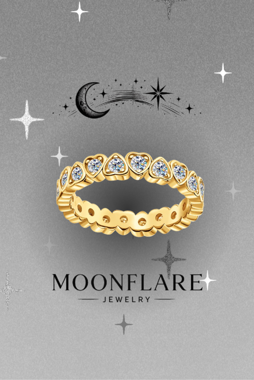 Heart 2.5mm Moonflare Stacking Eternity Band - 016