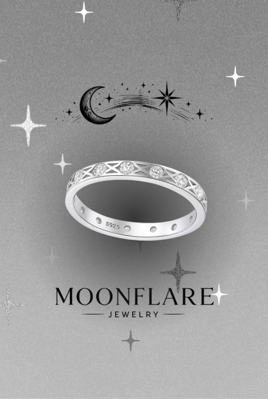 Lace 3mm Moonflare Eternity Band - 017