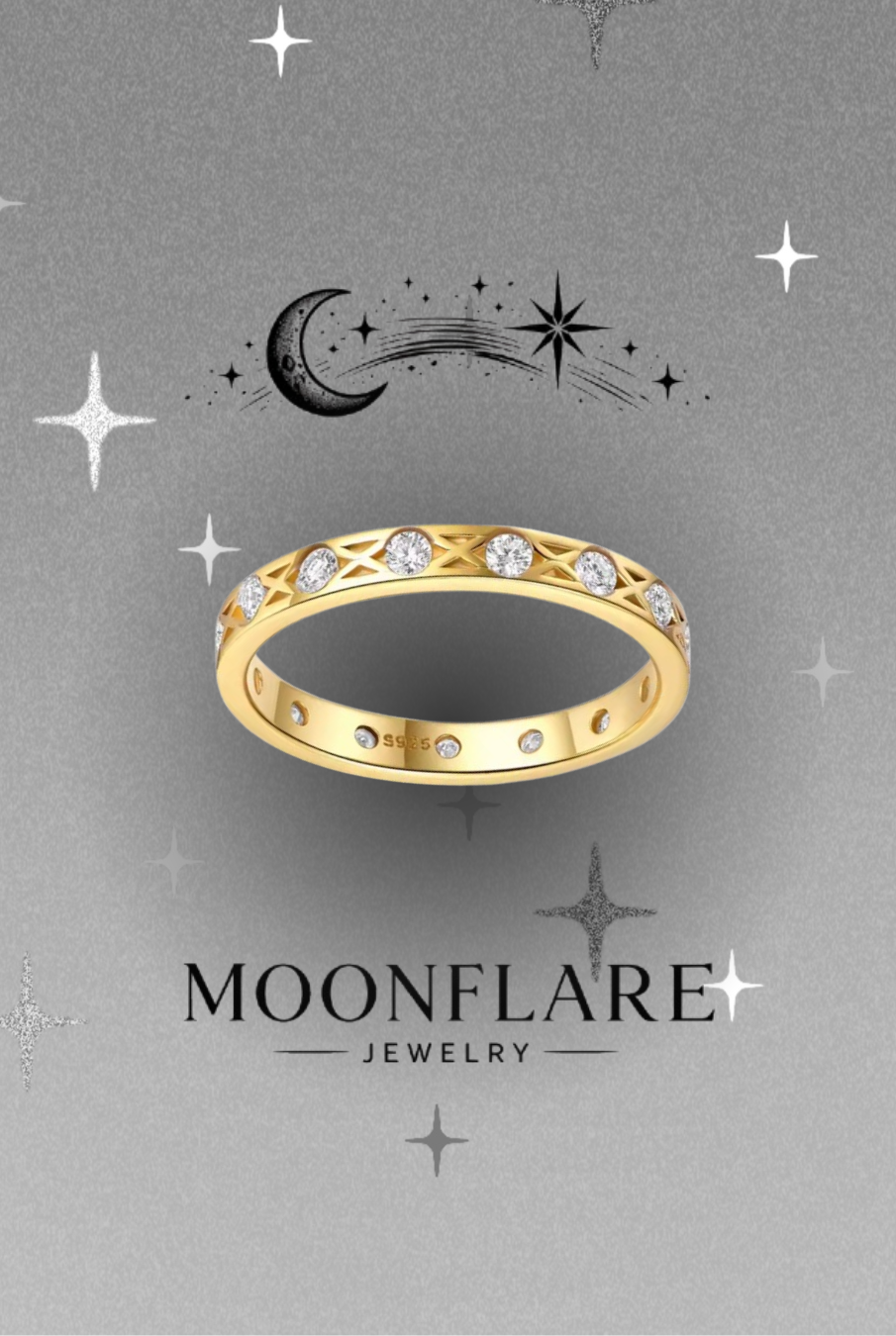 Lace 3mm Moonflare Eternity Band - 017