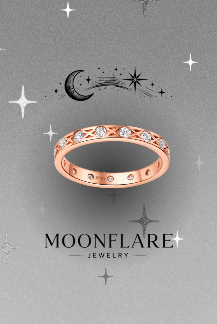 Lace 3mm Moonflare Eternity Band - 017