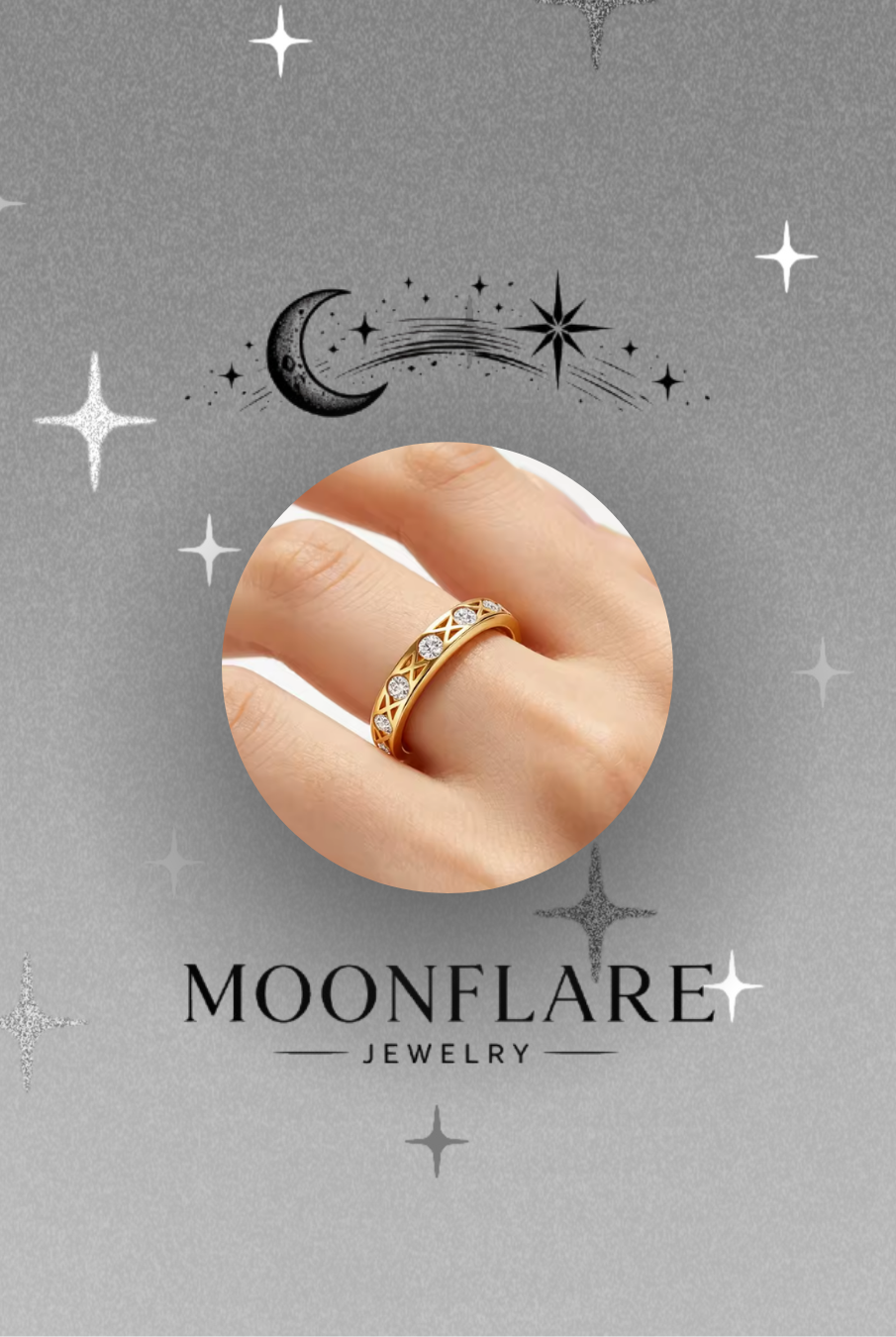 Lace 3mm Moonflare Eternity Band - 017