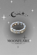 Emerald 3x5mm Moonflare Eternity Band - 019