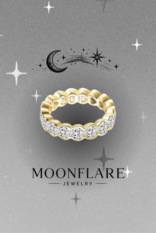 Heart 4mm Moonflare Eternity Band - 022