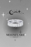 Emerald 2x4mm Moonflare Eternity Band - 025