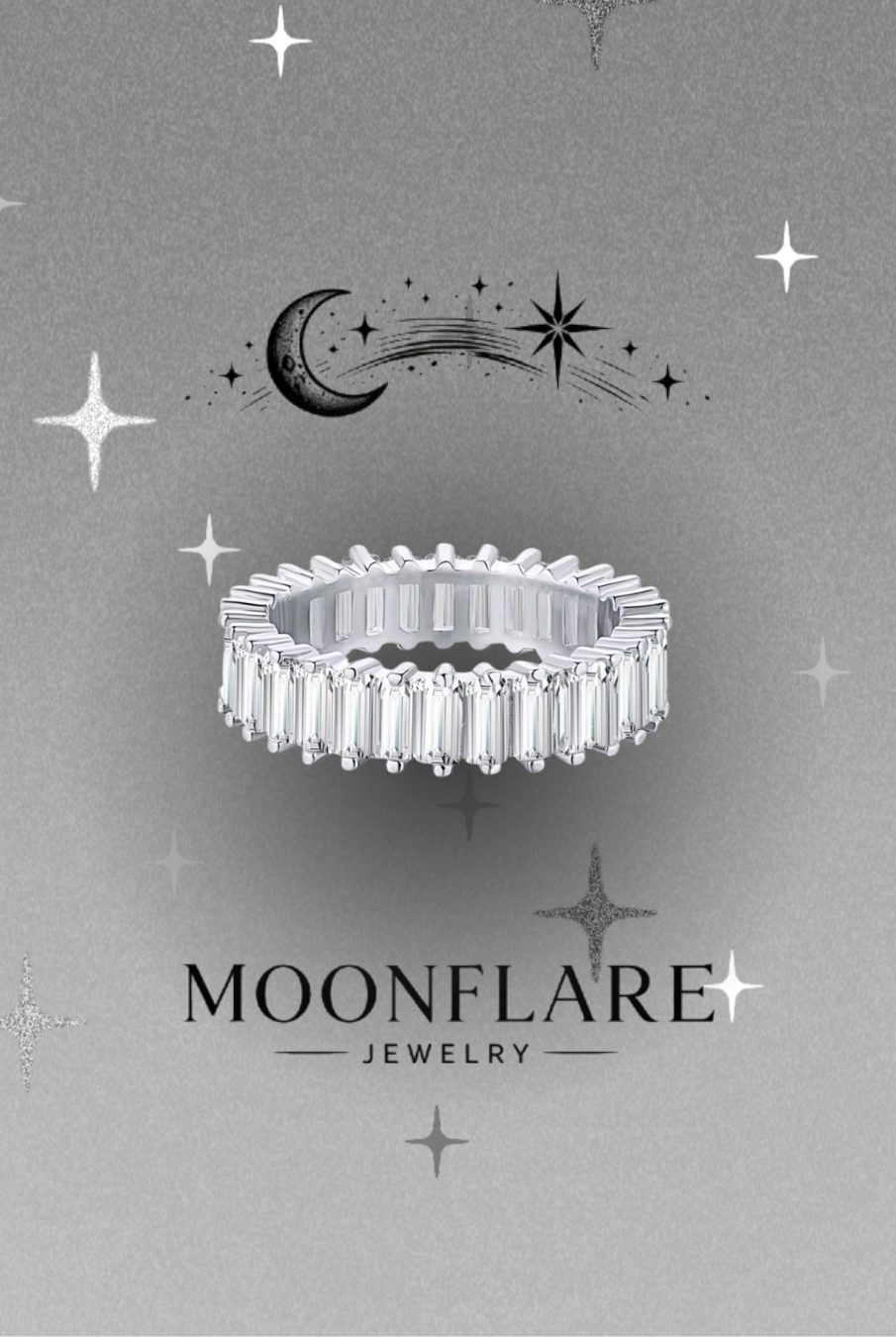 Emerald 2x4mm Moonflare Eternity Band - 025