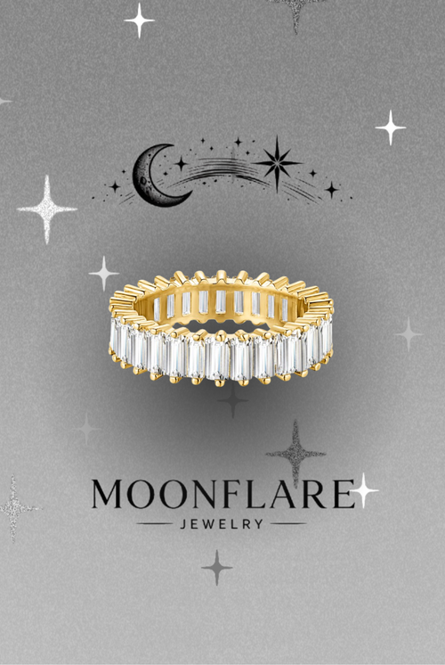 Emerald 2x4mm Moonflare Eternity Band - 025