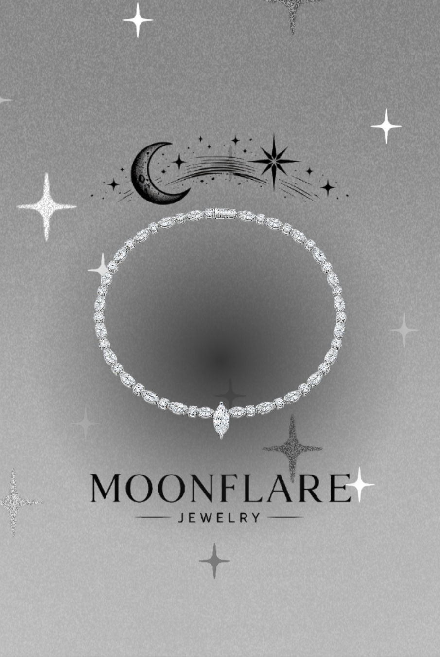 Solitaire Moonflare Moissanite Pendant Necklace - 026