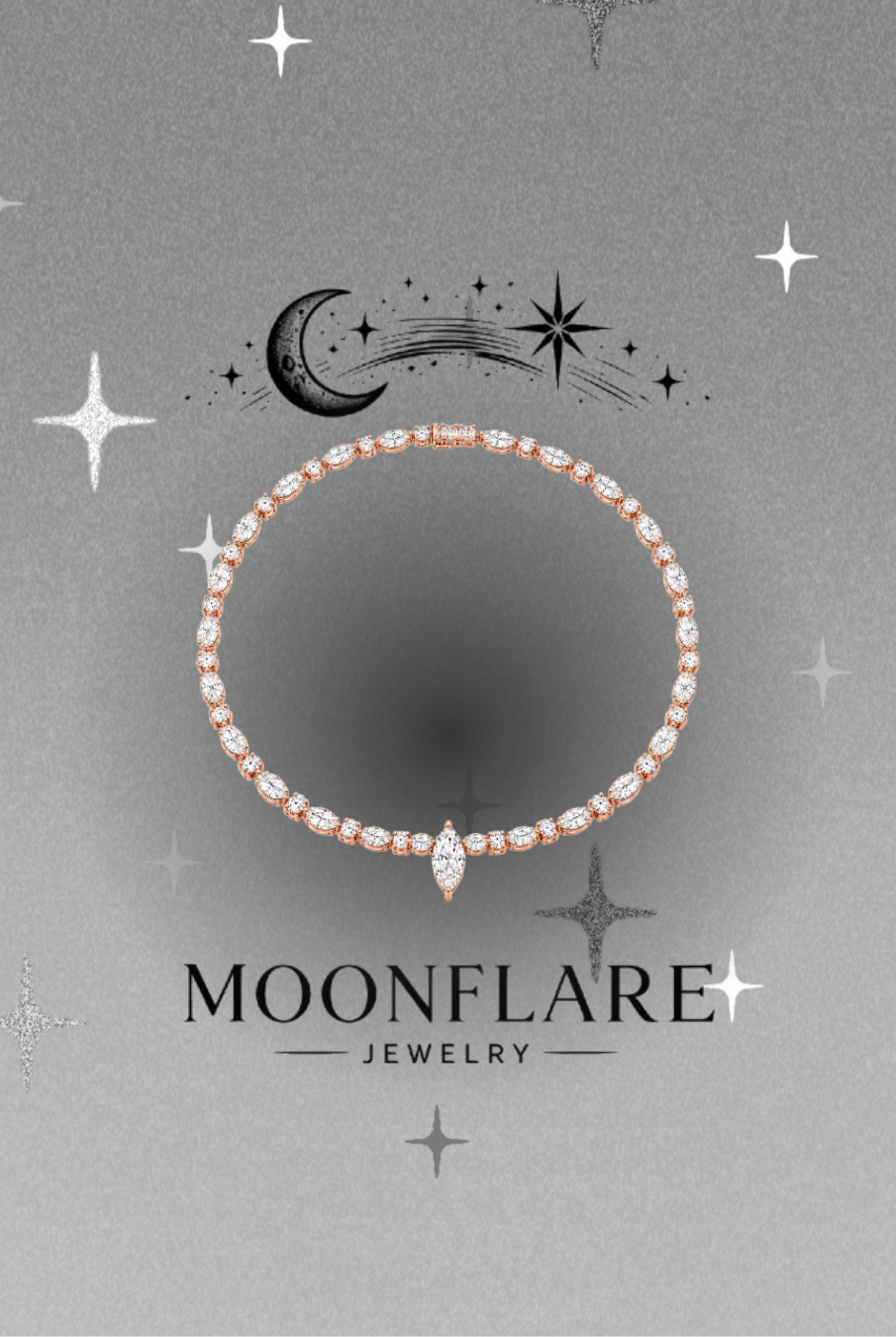 Solitaire Moonflare Moissanite Pendant Necklace - 026
