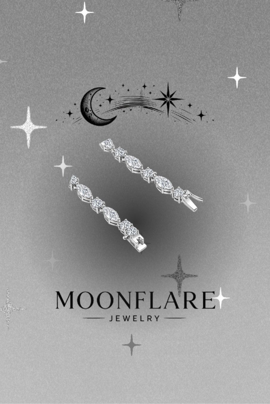Solitaire Moonflare Moissanite Pendant Necklace - 026