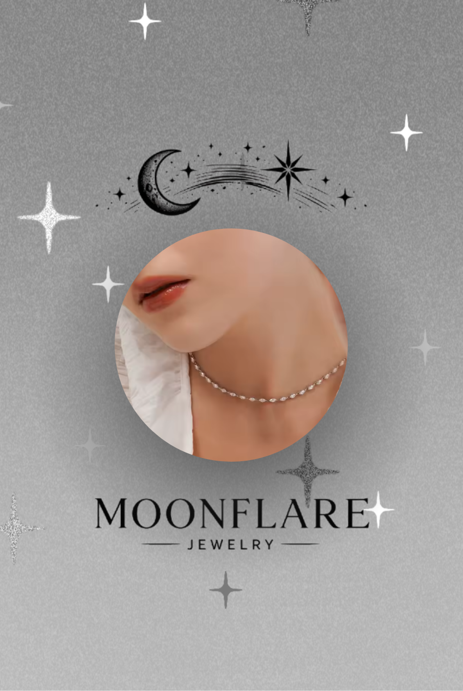 Marquise 14-19ct Moonflare Tennis Necklace - 029