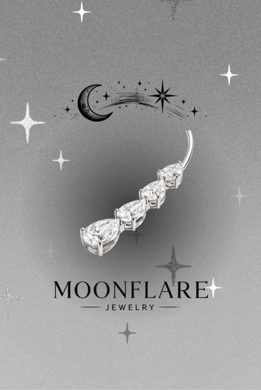 Heart & Pear 24ct Moonflare Open Collar Choker - 030