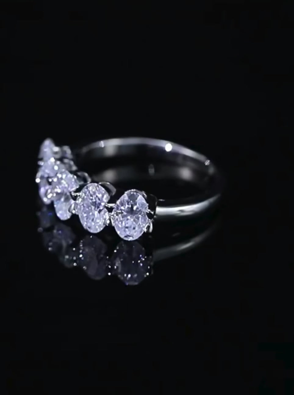 The Oval 5 Stone Moonlight Eternity Band - 006